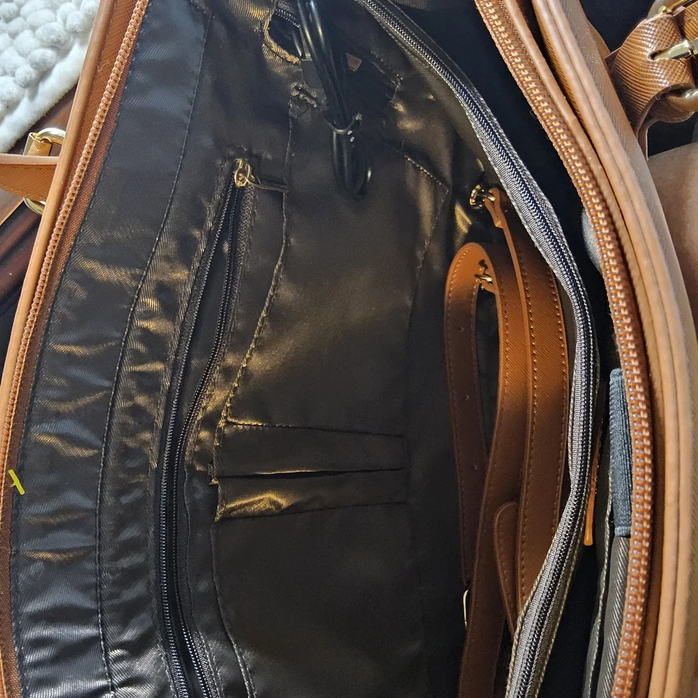 NWOT Brown Laptop Bag with Adjustable and Detachable Strap